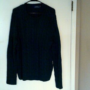 POLO RALPH LAUREN "Cable Neck Pony Logo Sweater" MEN'S DARK GREEN PULLOVER XL